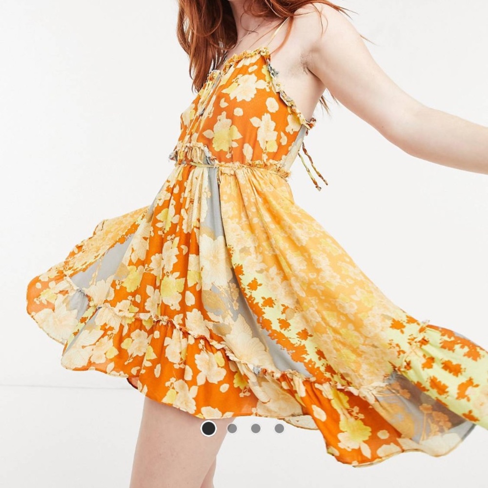 free people summer storm slip dress in orange